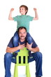 Boy on father's shoulders