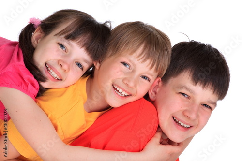 Photo: Happy sisters and brothers Happy sisters and brothers