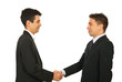 Happy business men gives handshake