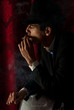 Man smoking in night