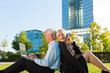 canvas print picture - Business people working outdoors