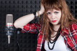 girl wiht microphone