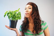 Basil and good looking Woman