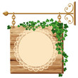 Vector: Wooden sign with ivy Wooden sign with ivy