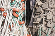 Pile of fishing net with floats