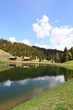 meadows and lakes of Dolomites Alps, Italy