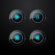 set of media icons