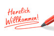 Herzlich Willkommen! rot