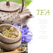 Asian tea set with flowers Asian tea set with flowers