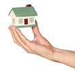 The House in hand, isolated on white background The House in hand, isolated on white background