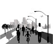 People walking Background illustration