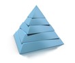 3d pyramid, five levels over white background 3d pyramid, five levels over white background