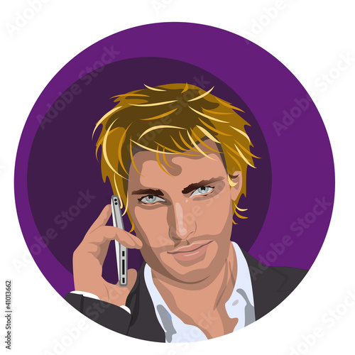 Vector: Hombre hablando por teléfono Hombre hablando por teléfono