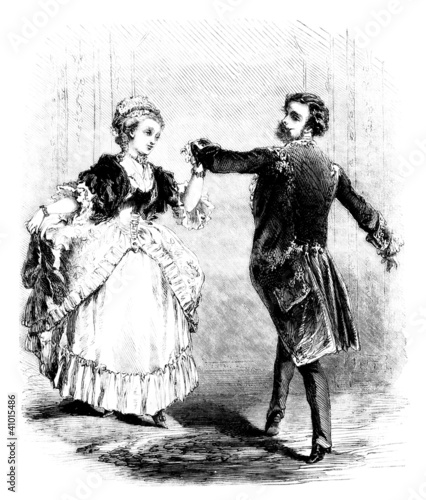 Illustration: Dancing Menuet - 17th-18th century Dancing Menuet - 17th-18th century