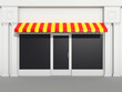 Shopfront - classic store front with colored awnings