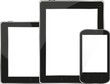 Modern digital tablet PC with mobile smartphone