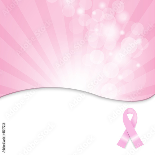 Vector: Pink Breast Cancer Ribbon Background Pink Breast Cancer Ribbon Background