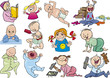cartoon babies and children set