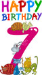 seventh birthday anniversary design