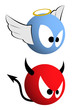 Good and evil emoticons