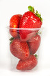 juicy ripe berry strawberry in glass