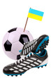 Soccer ball or football with a national flag