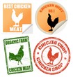 Set of chicken meat labels and stamps