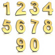 Metal numbers set over white background