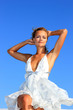 Beautiful fashion woman by the sea Beautiful fashion woman by the sea