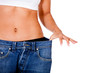 Thin woman in big pants