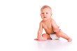 studio shot of baby in diaper studio shot of baby in diaper