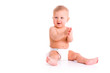 studio shot of baby in diaper studio shot of baby in diaper