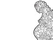 Card with silhouette of pregnant woman in flowers Card with silhouette of pregnant woman in flowers