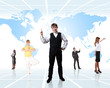 World map and social network