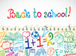 Background made of papers with school symbols Background made of papers with school symbols