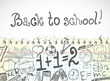 Background made of papers with school symbols Background made of papers with school symbols