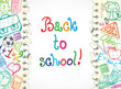 Background made of papers with school symbols Background made of papers with school symbols