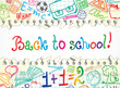 Background made of papers with school symbols Background made of papers with school symbols
