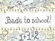 Background made of papers with school symbols Background made of papers with school symbols