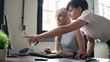 Video: Businesswomen working by the computer in the office Businesswomen working by the computer in the office