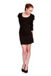 Pretty teenage girl in a small black dress