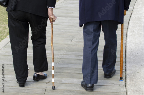 Photo: Concept Photo - Old People and Elderly Life - Walking Cane Stick Concept Photo - Old People and Elderly Life - Walking Cane Stick