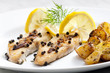 butterfish baked on pepper and anchovies