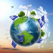 Collage with solar batteries