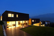 Photo: view of the beautiful modern houses, outdoor by night view of the beautiful modern houses, outdoor by night