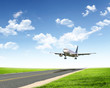 canvas print picture - Image of a white passenger plane
