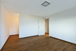 interior empty room, white walls, wooden floor