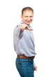 Excited man pointing at you