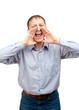 Man screaming out loud