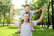 Photo: Father with his son in the park Father with his son in the park